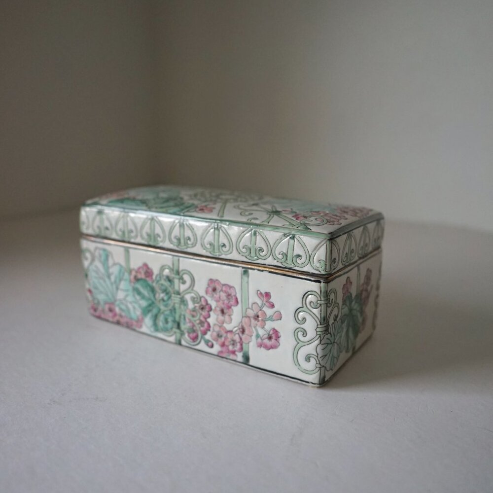 Vintage Chinese Porcelain Trinket Box - Picture 3 of 6